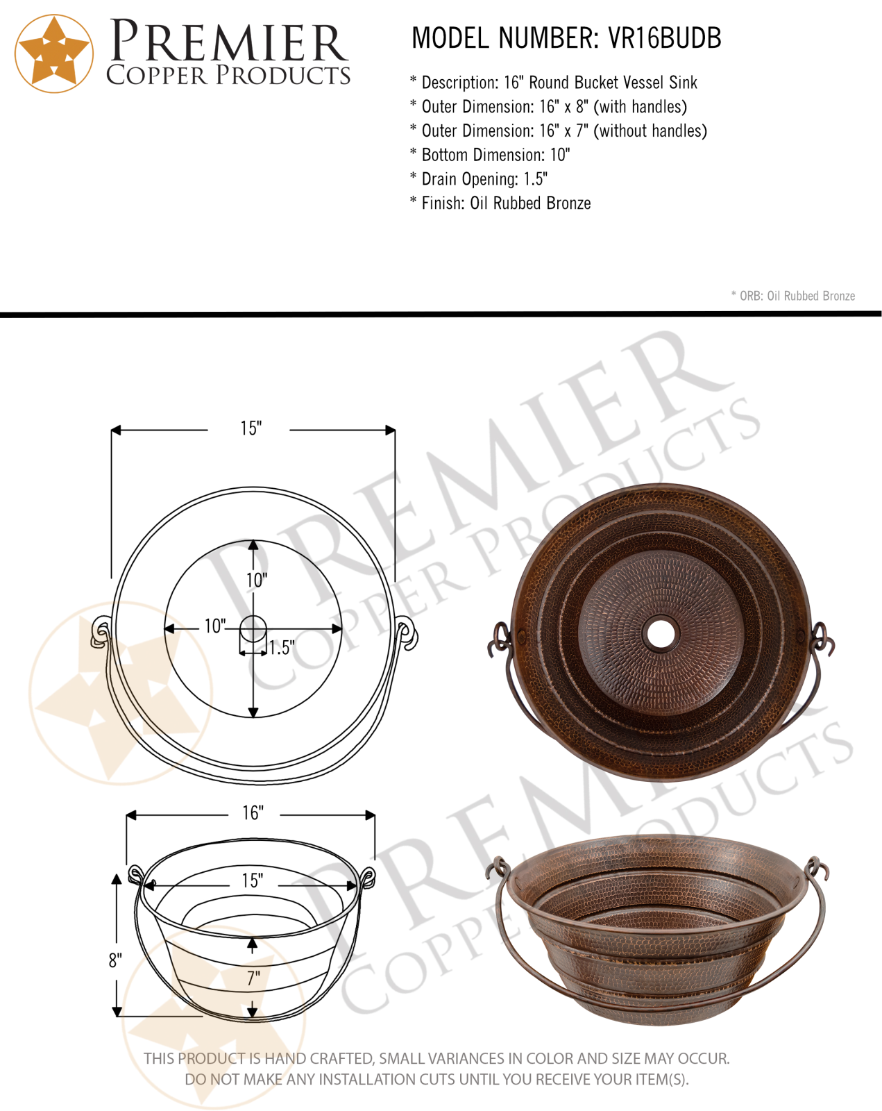 Premier Copper Products IER10061 Specifications - ManualMachine.com