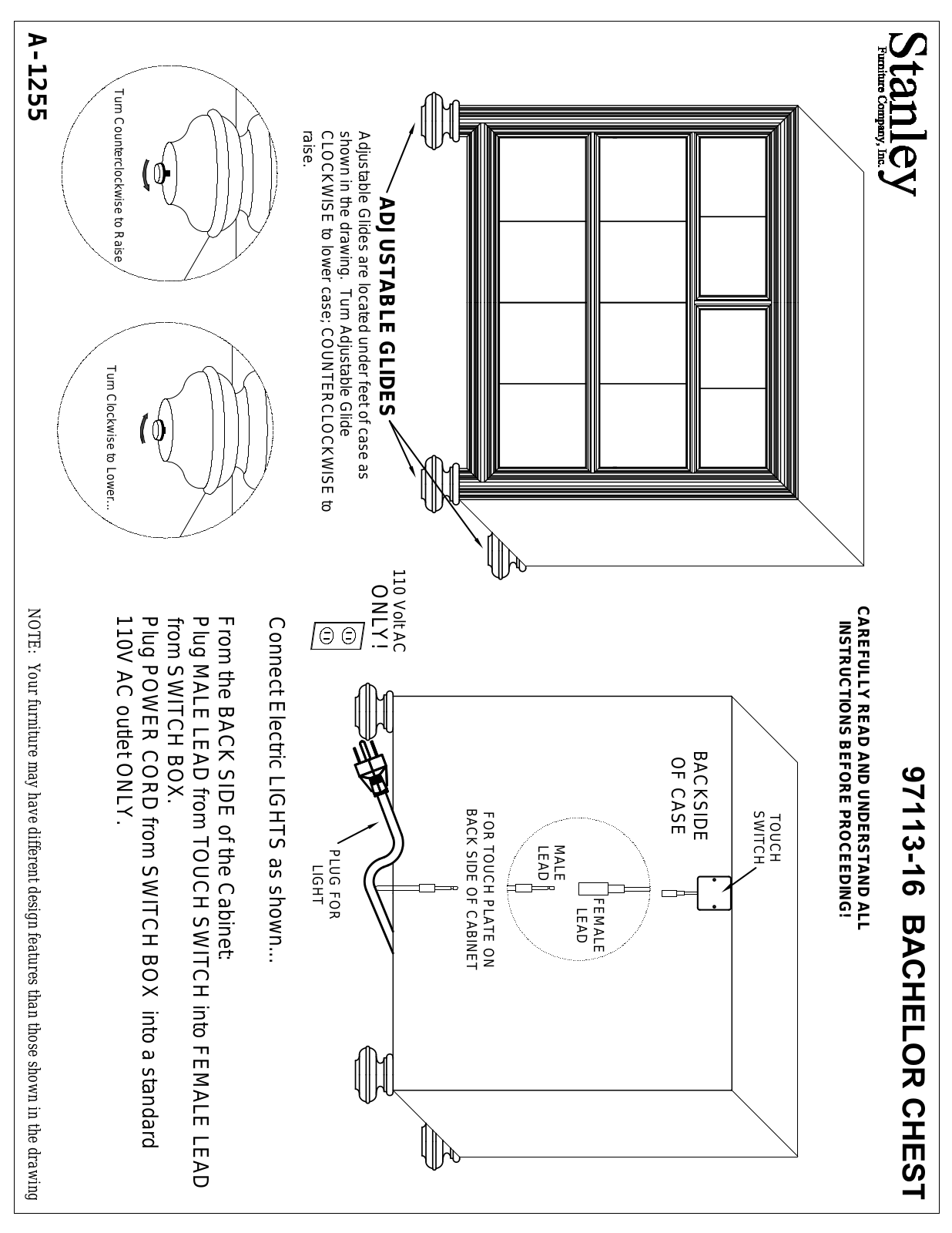 Stanley A-1255 97113-16 BACHELOR'S CHEST Assembly Instruction