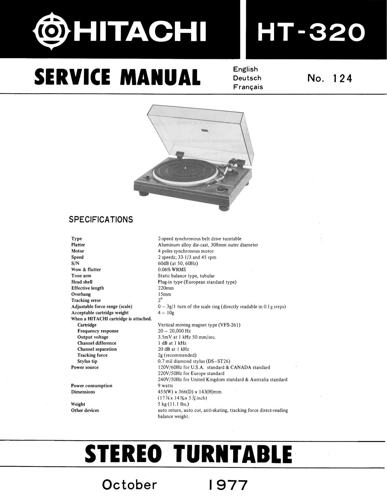 Hitachi HT-320 Service Manual