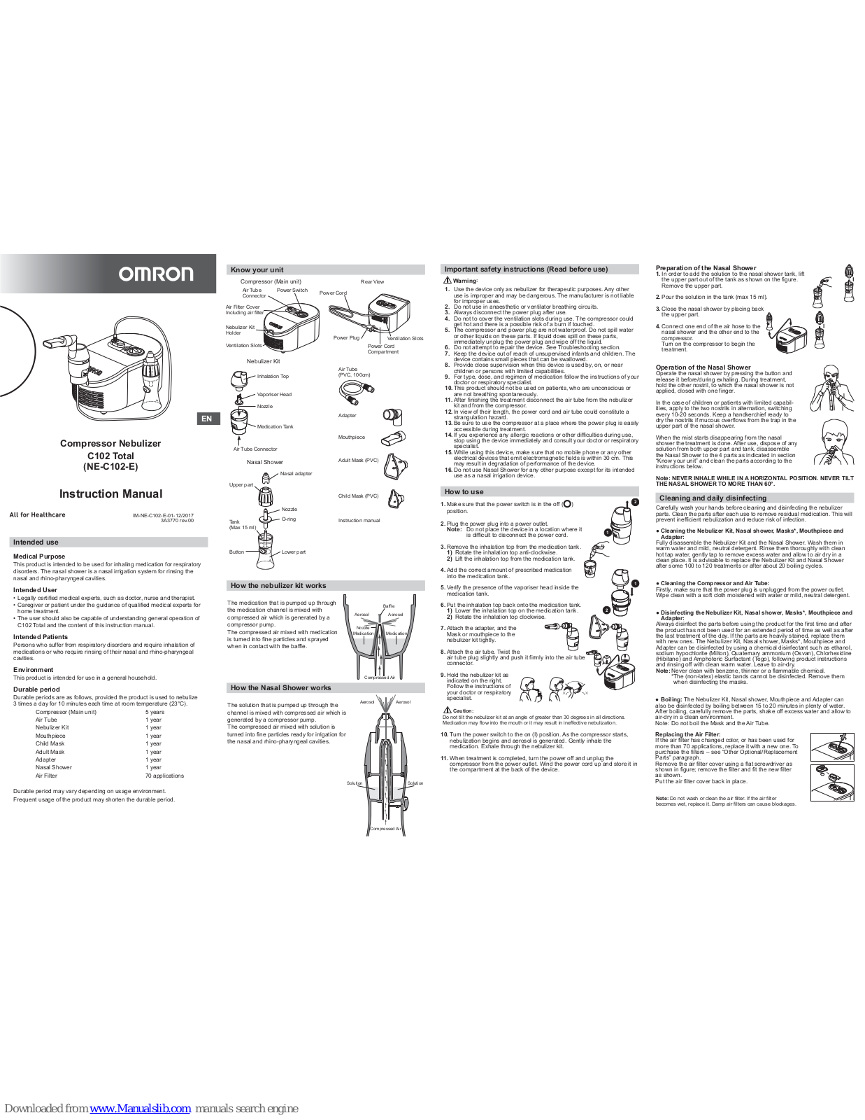 Omron C102 Total Instruction Manual