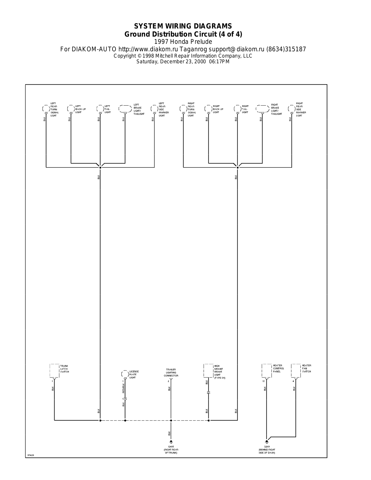 Honda Prelude 1997-1999 Wire Diagrams  17483