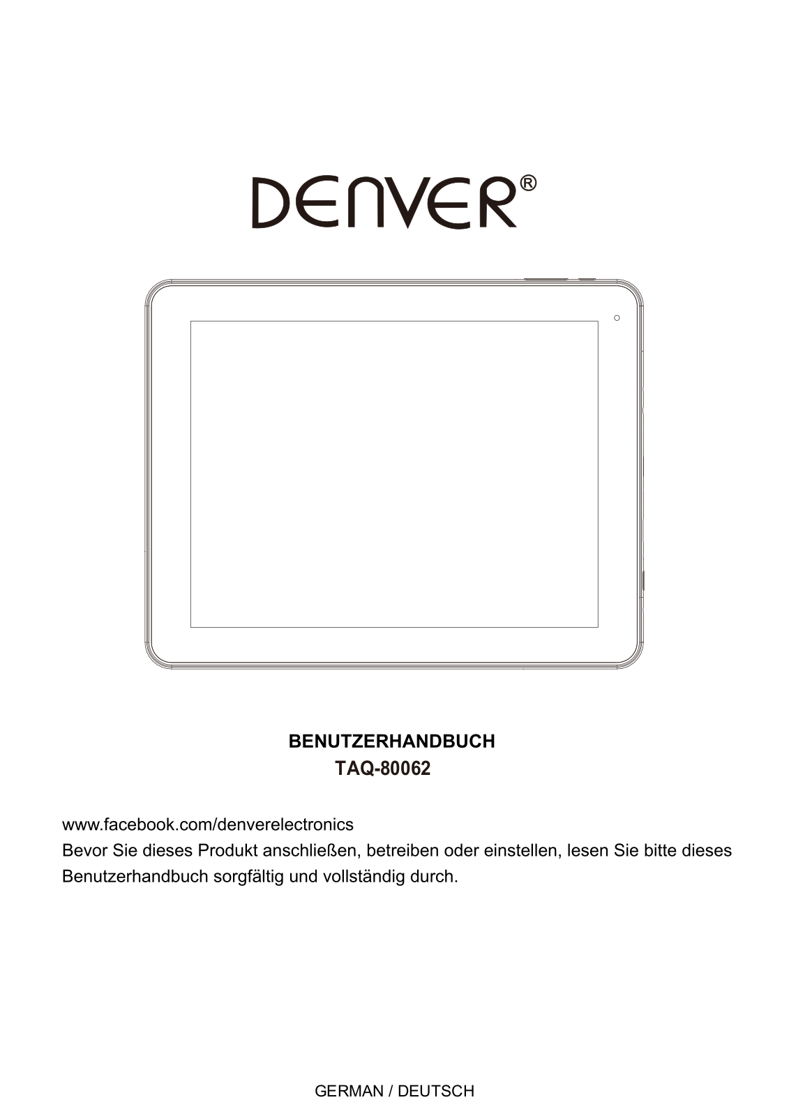 Denver TAQ-80062 User Manual