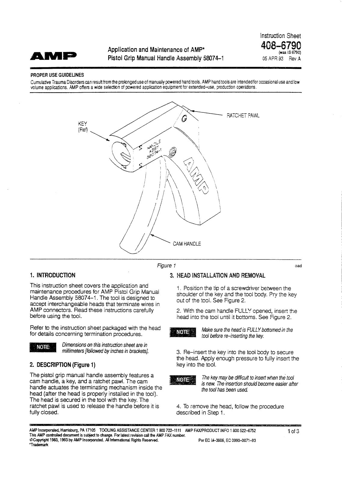 AMP Incorporated 408-6790 Instruction Sheet - ManualMachine.com