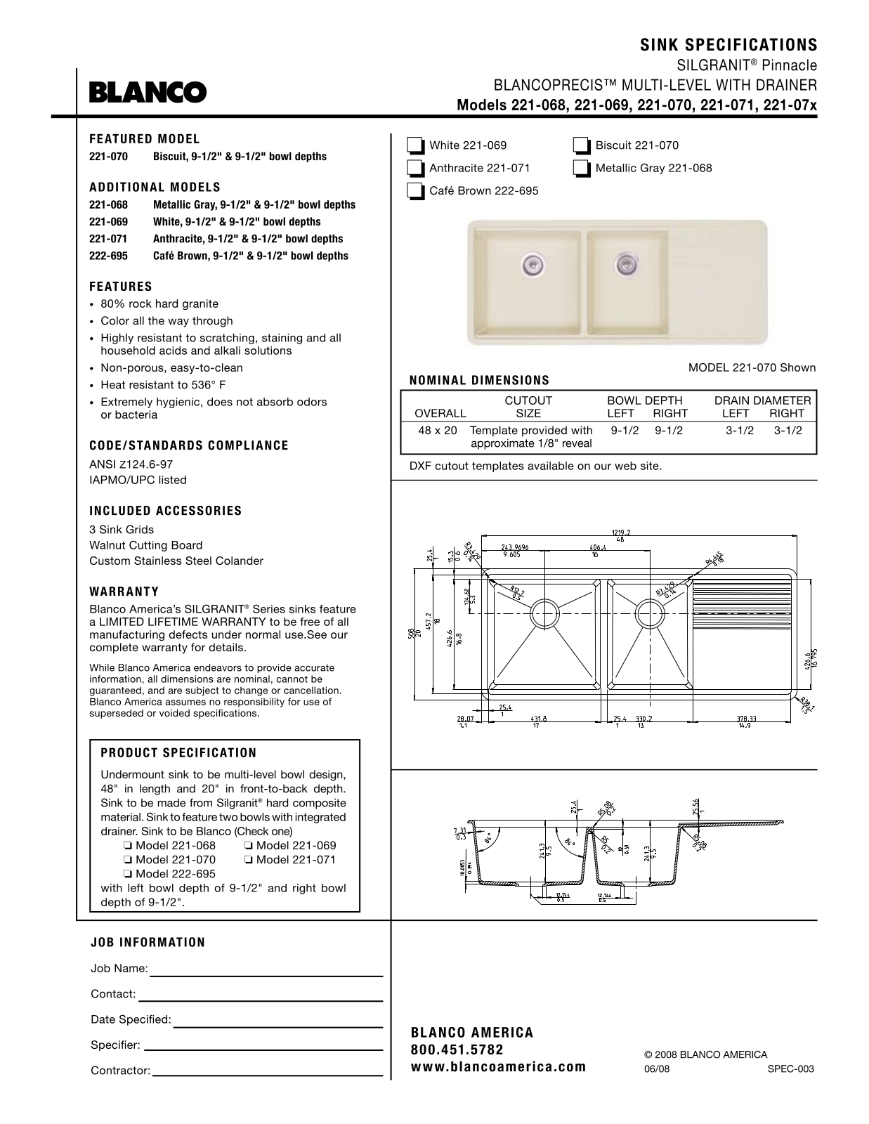 Blanco 221-07x User Manual