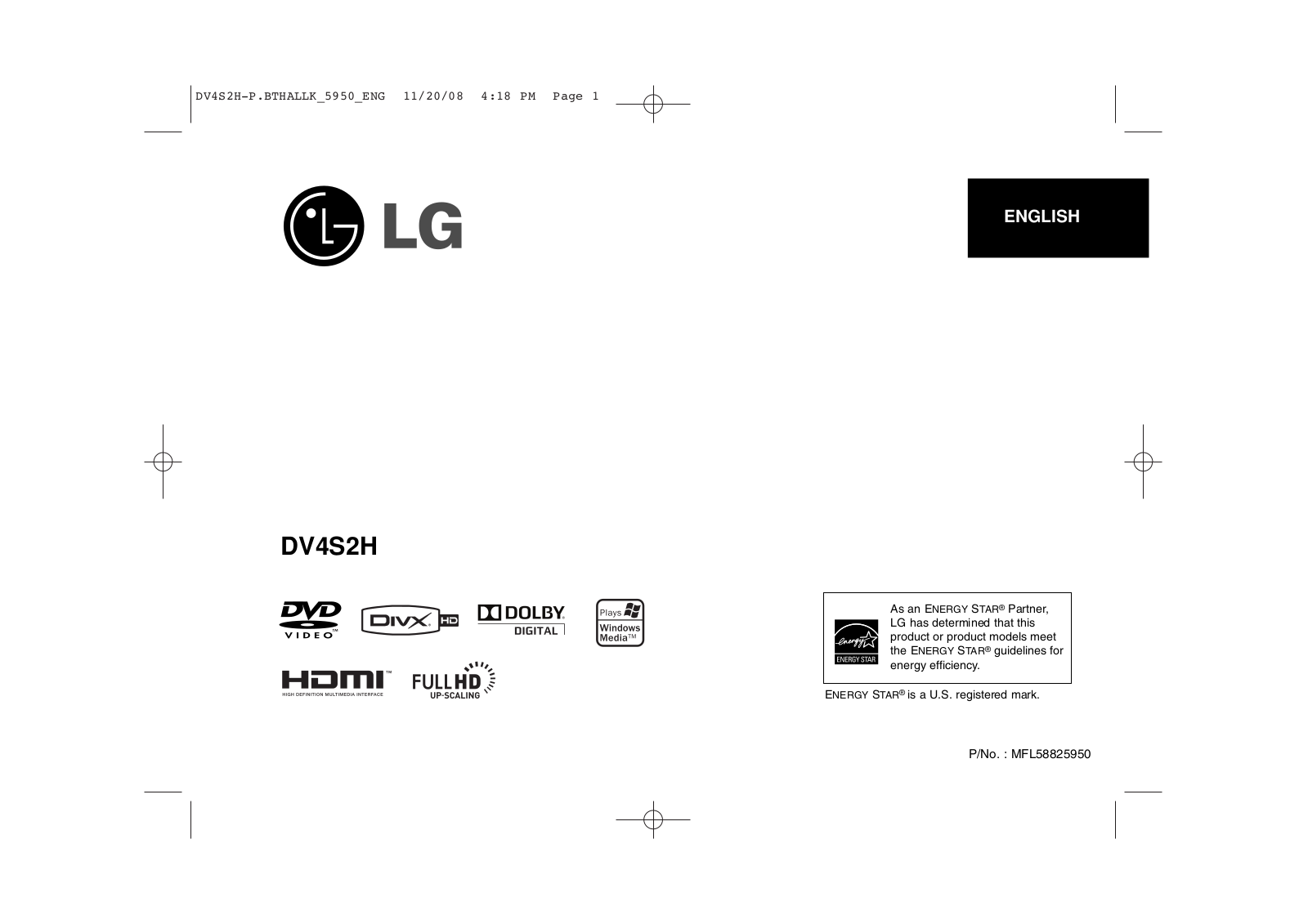 Lg DV-4S2H User Manual