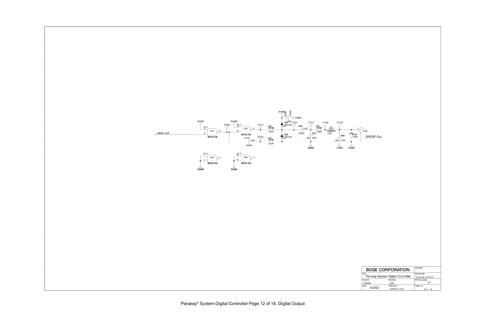BOSE 12 14SD Schematic