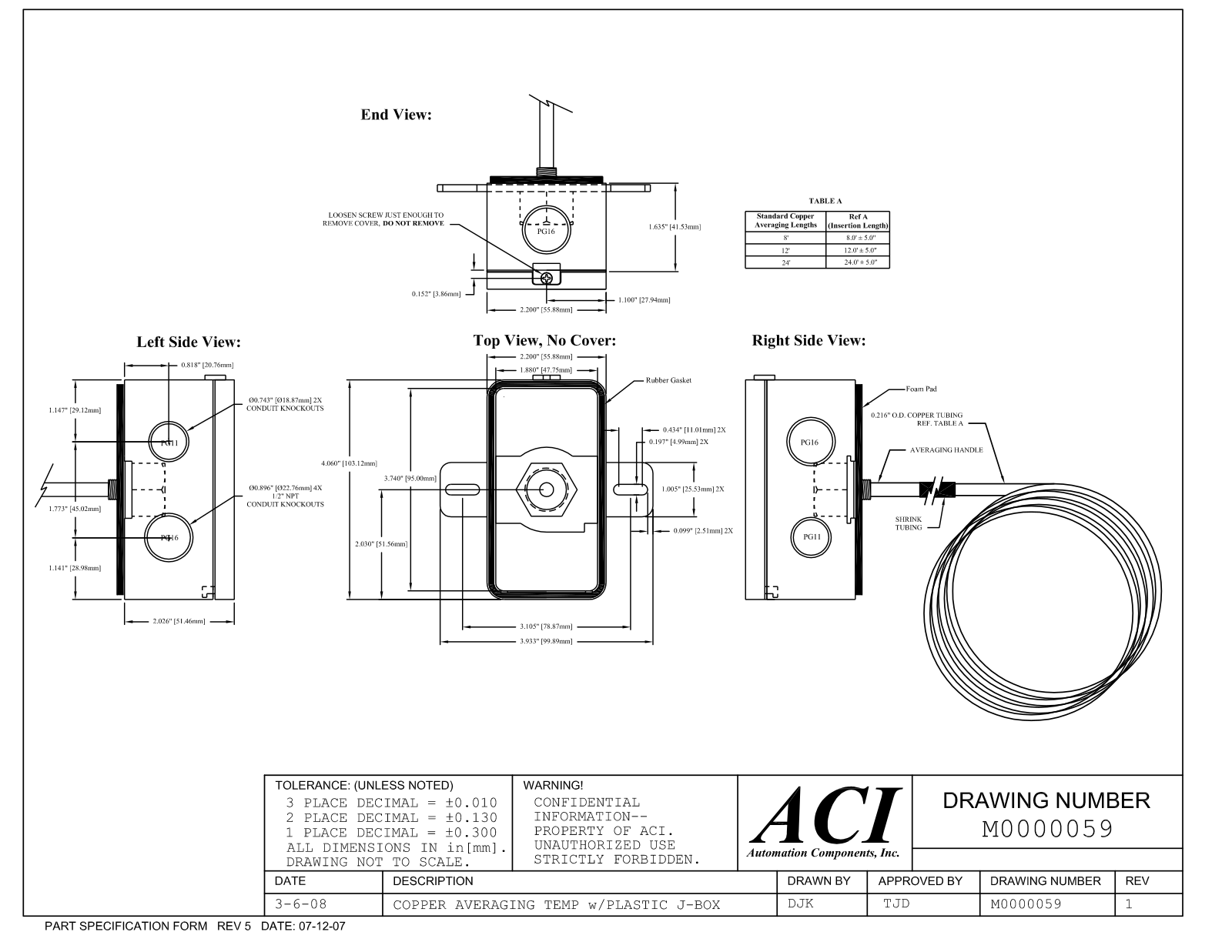 ACI-Automation Components A/1K-NI-A-8-PB Reference Drawing