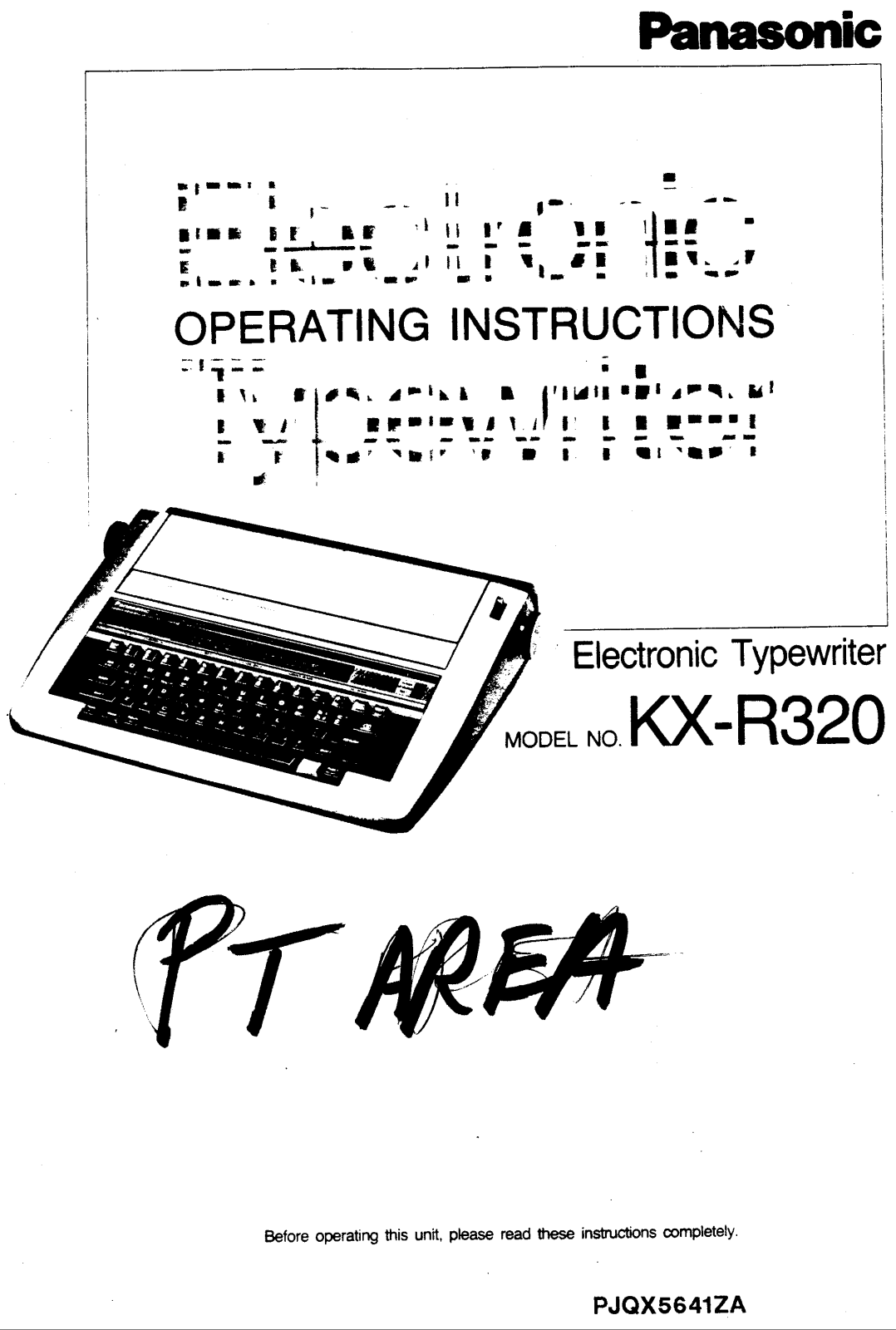 Panasonic kx-r320 Operation Manual