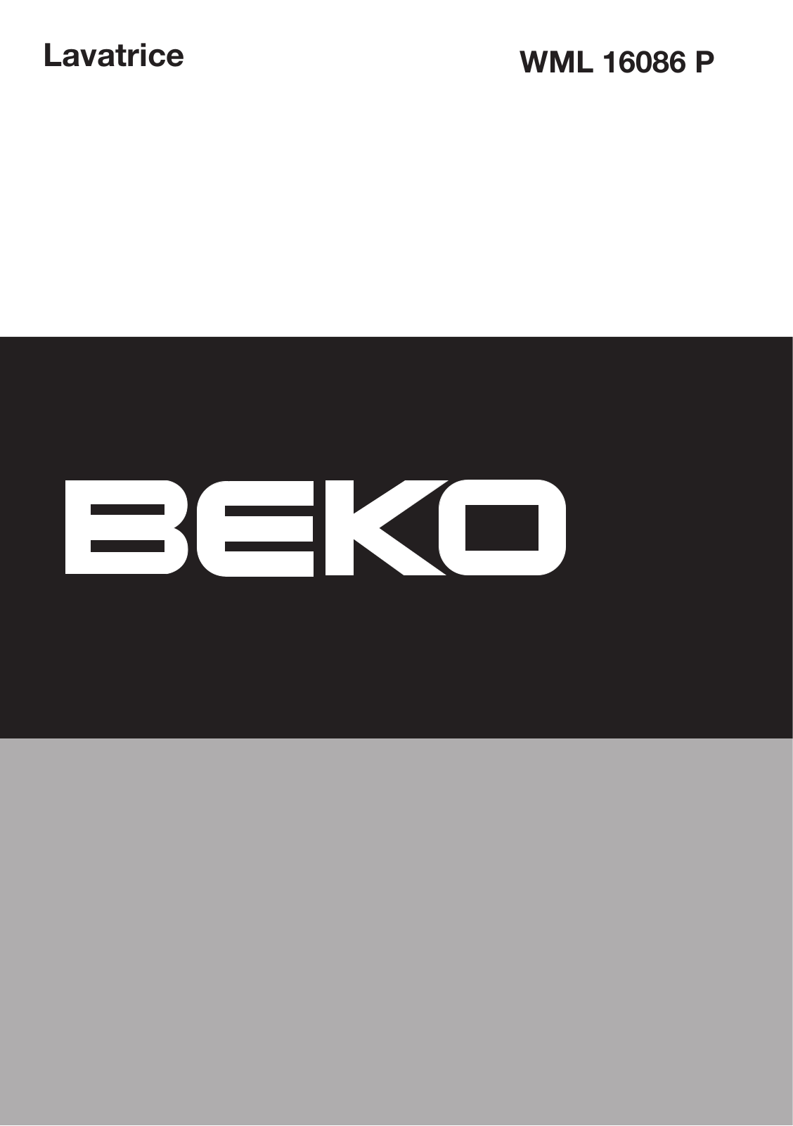 Beko WML 16086 P User Manual