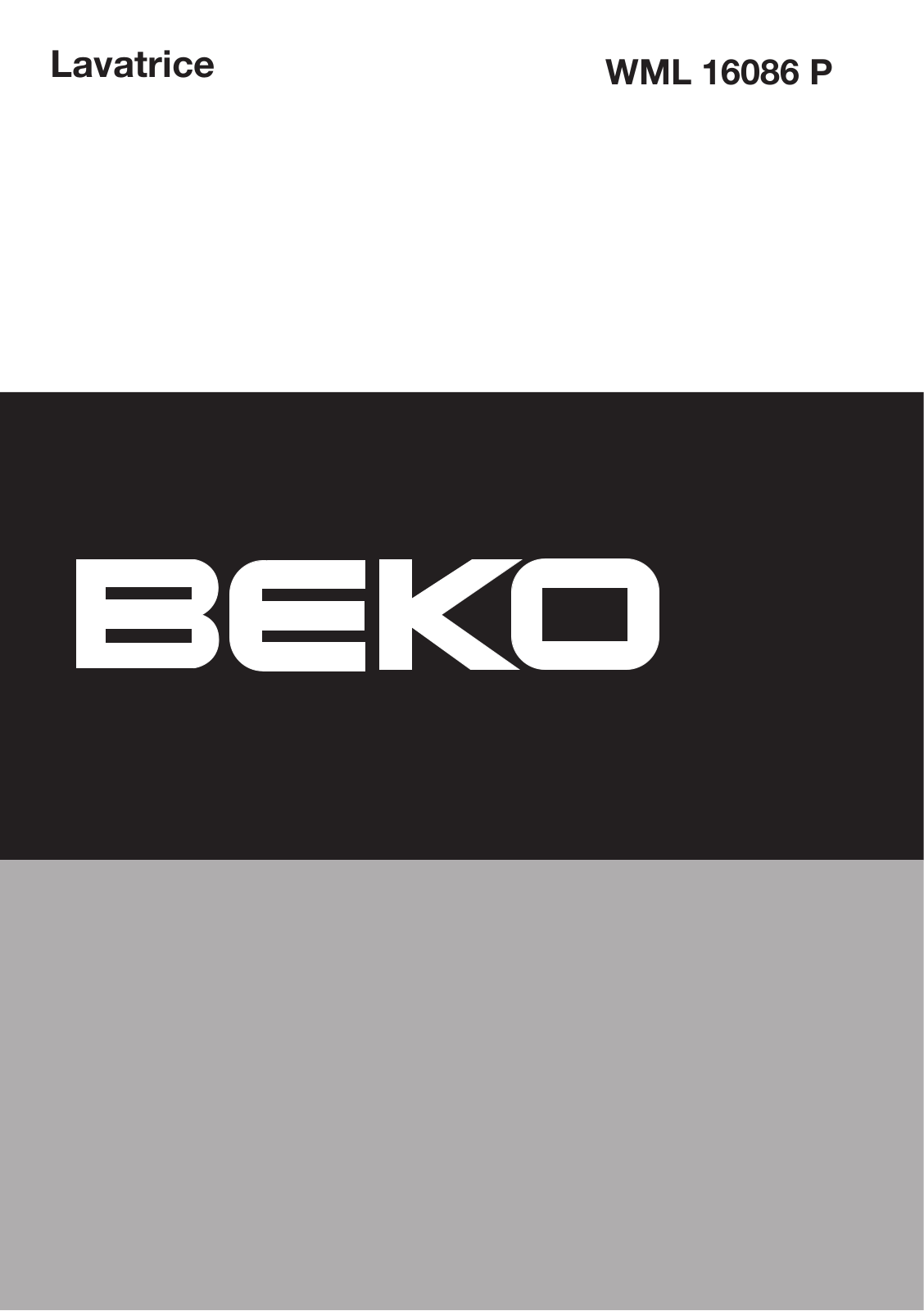 Beko WML 16086 P Manual