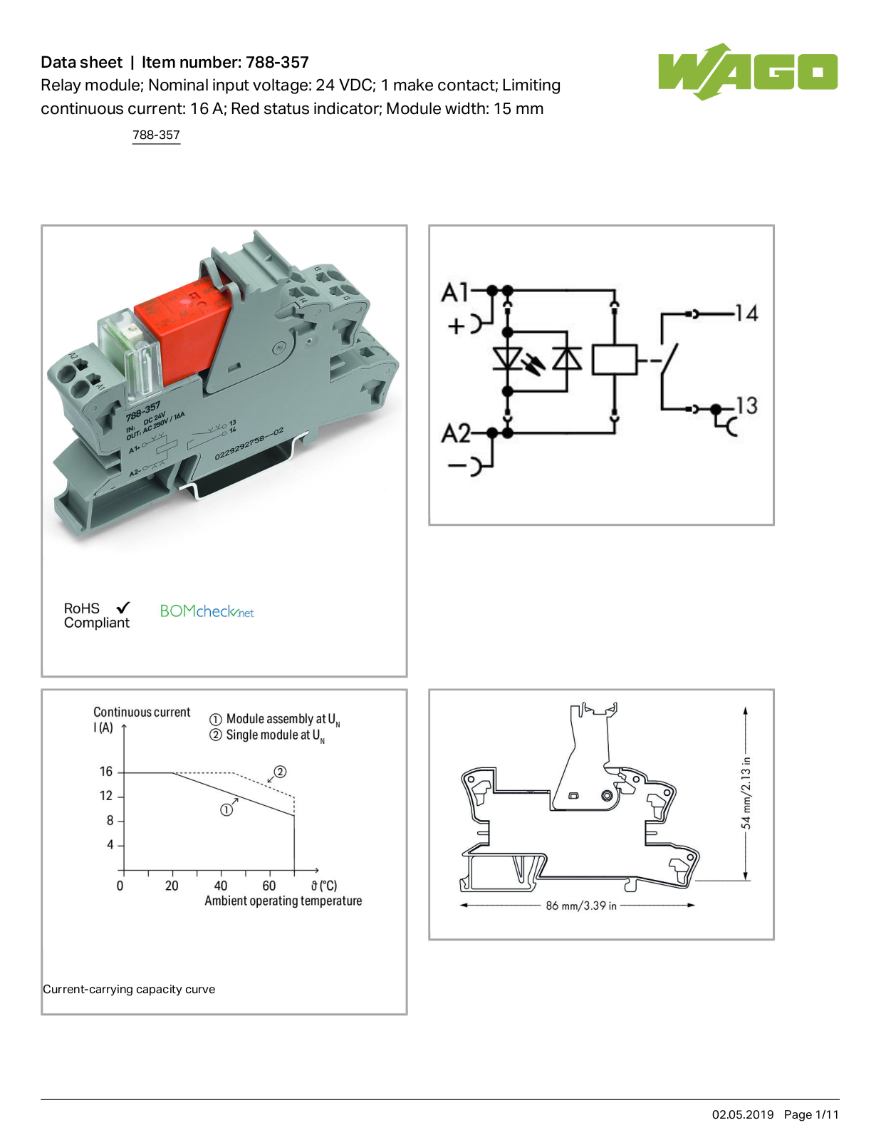 Wago 788-357 Data Sheet