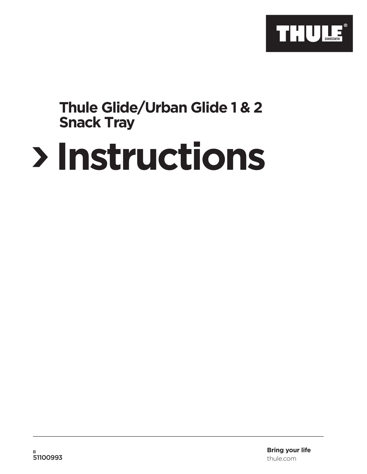 Thule Glide 1, Urban Glide 1, Urban Glide 2, Glide 2 Instructions Manual