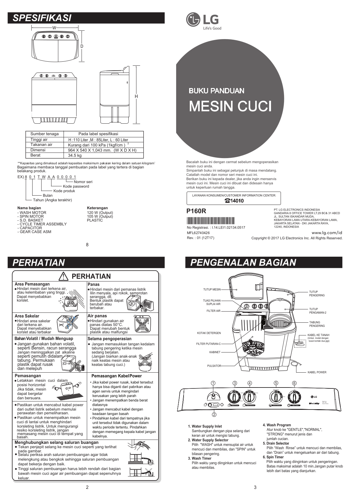 LG P160R Manual book