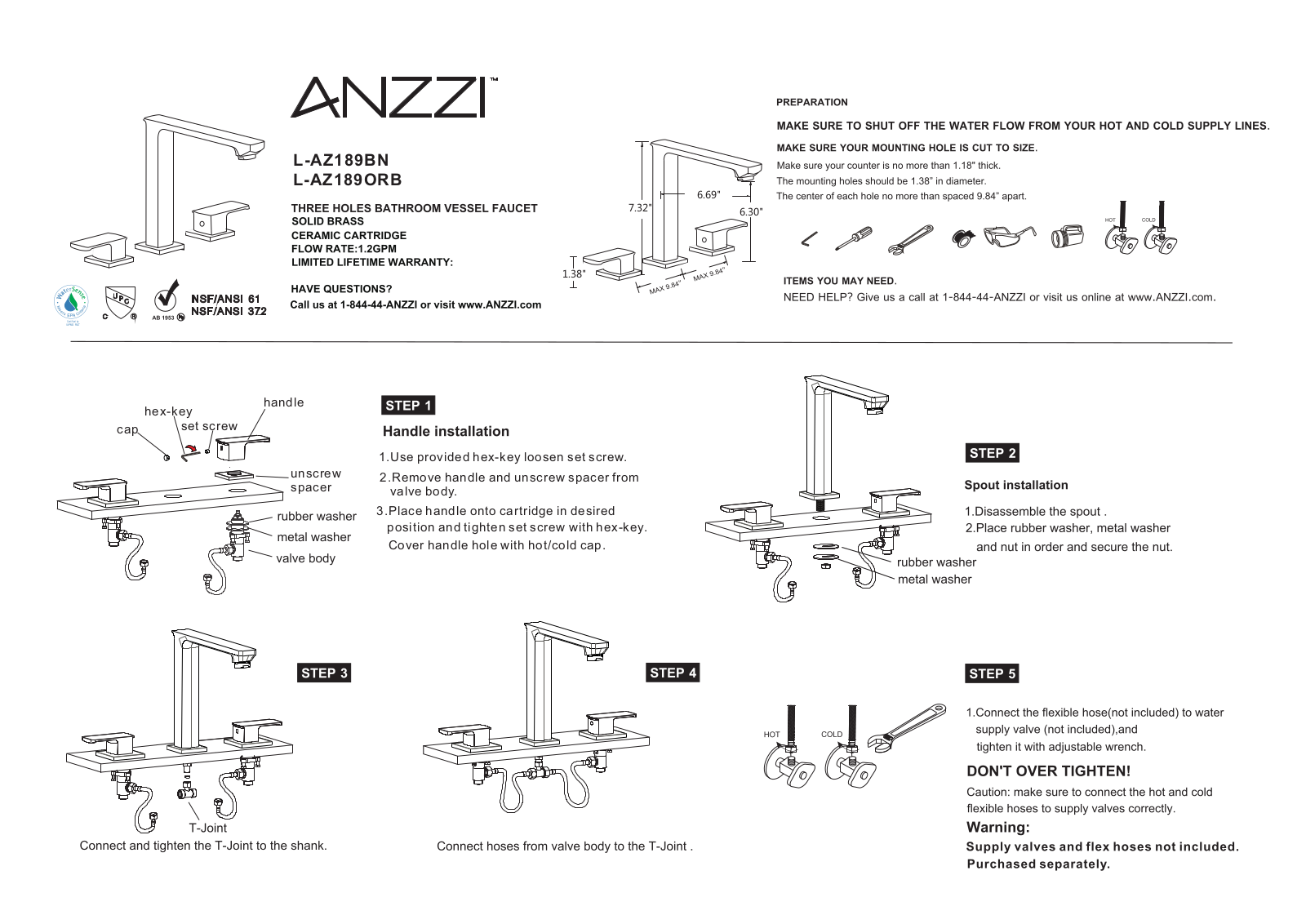 ANZZI BCYN1033 Installation & Assembly - ManualMachine.com