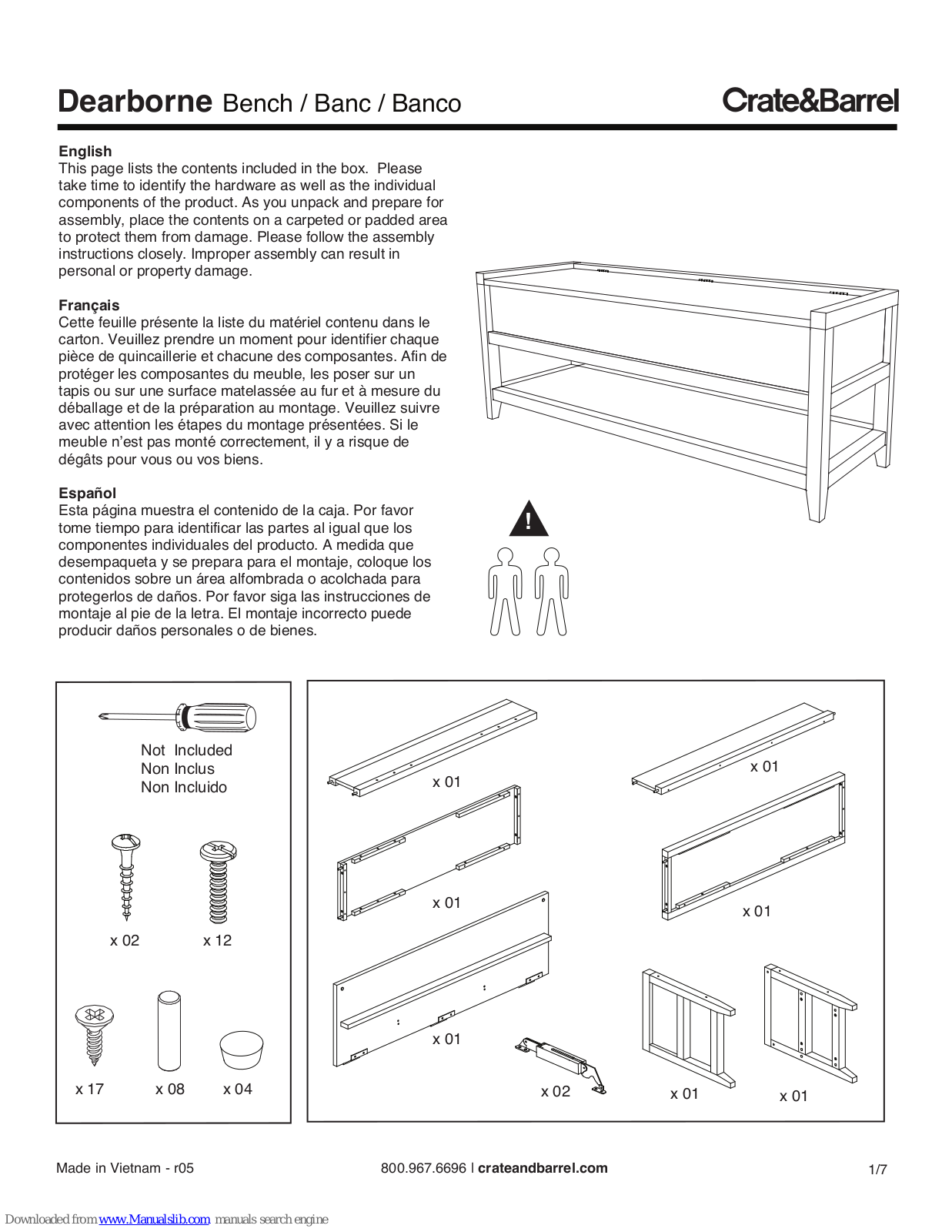 Crate&Barrel Dearborne User Manual