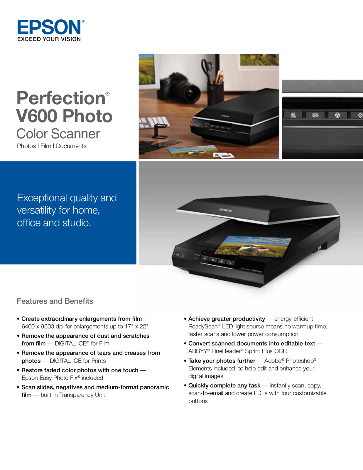 Epson V600 - Perfection Photo Specifications