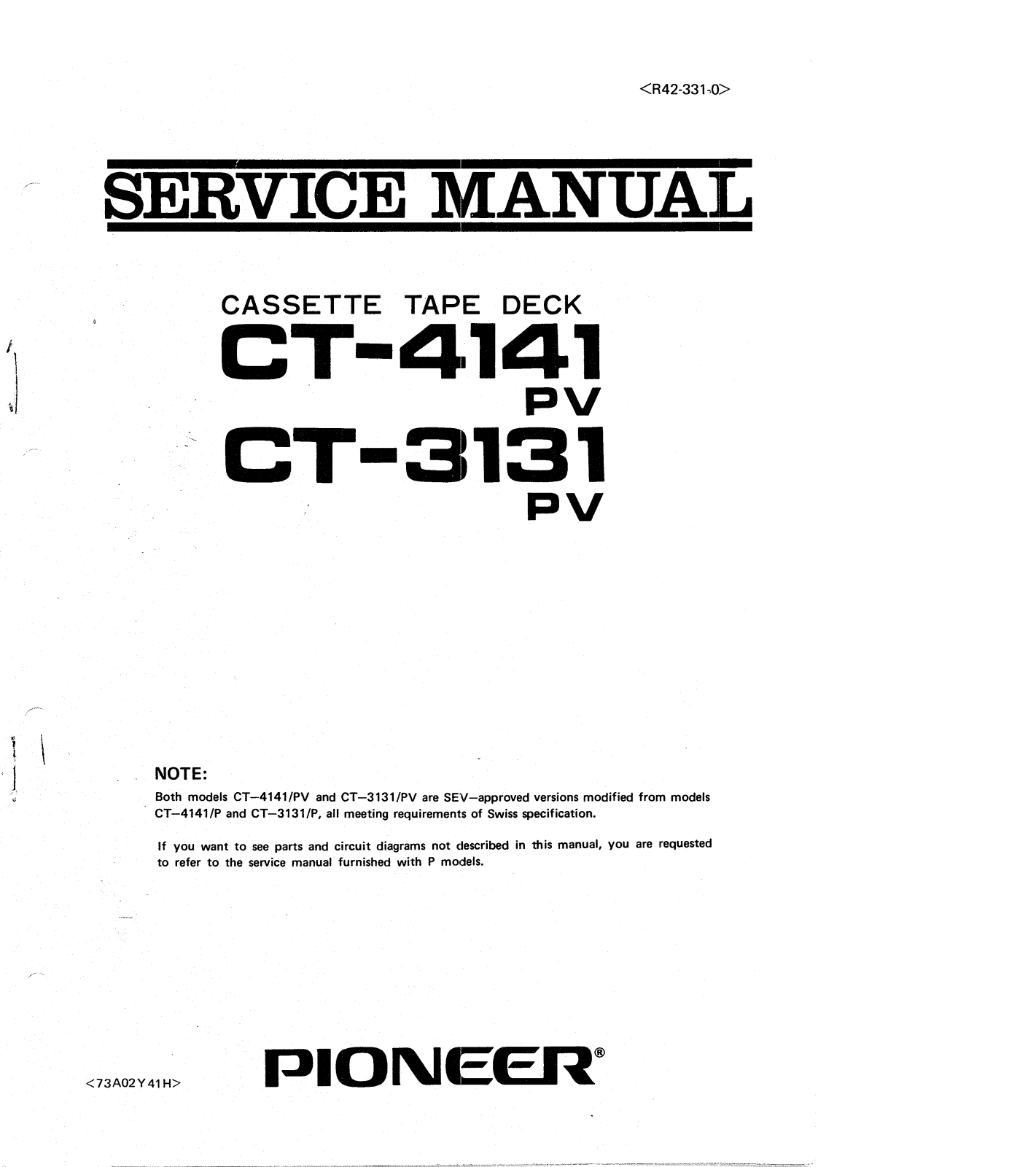 Pioneer CT-3131, CT-4141 Service manual