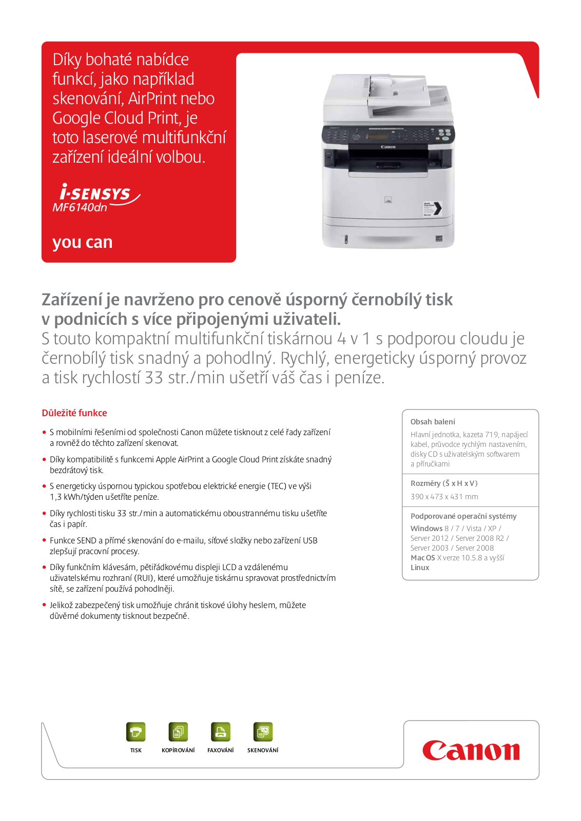 Canon I-SENSYS MF6140DN BROCHURE