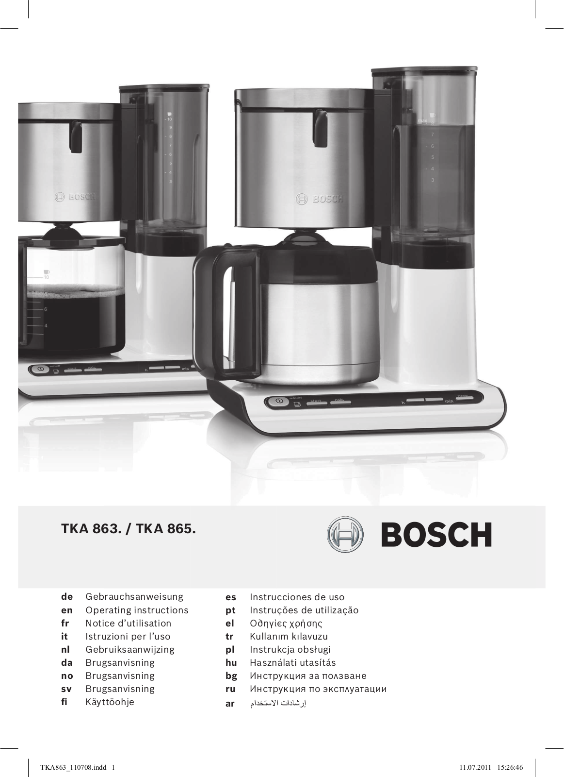 Bosch TKA 8631 User manual