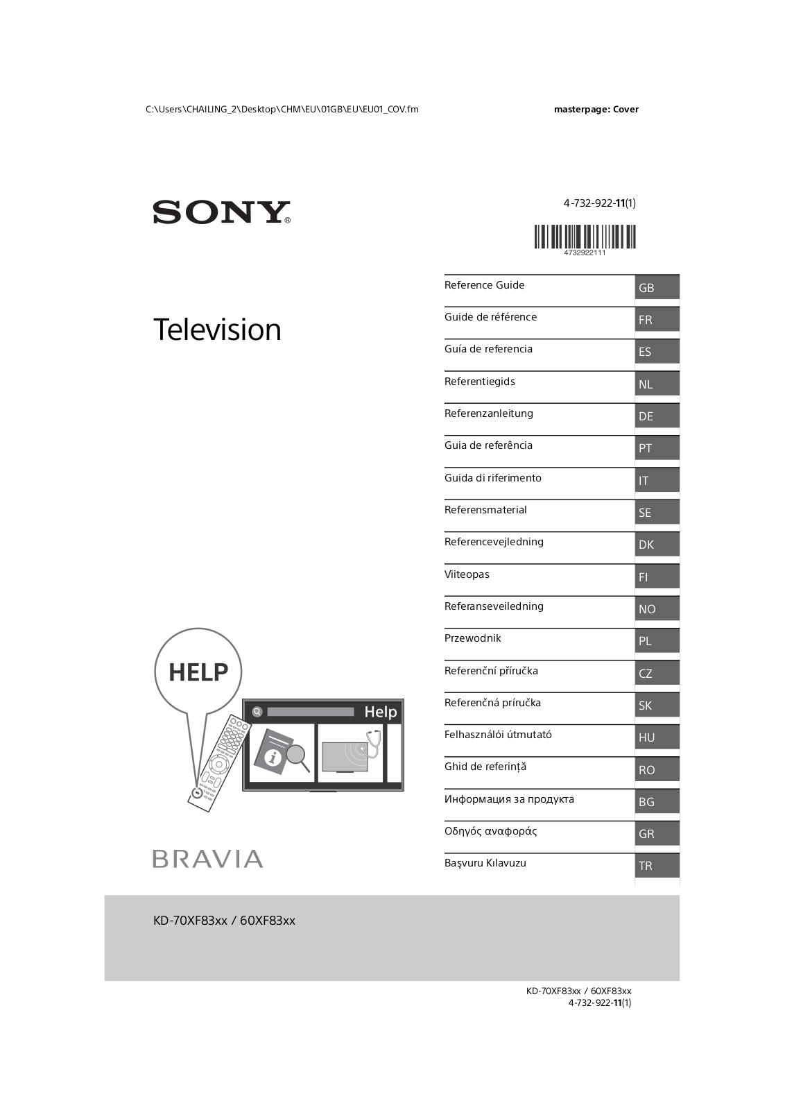 Sony KD-60XF8305, KD-70XF8305 Operating Instructions