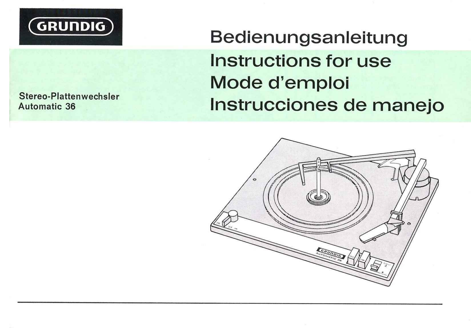 Grundig MV-4-PW-36 Owners Manual