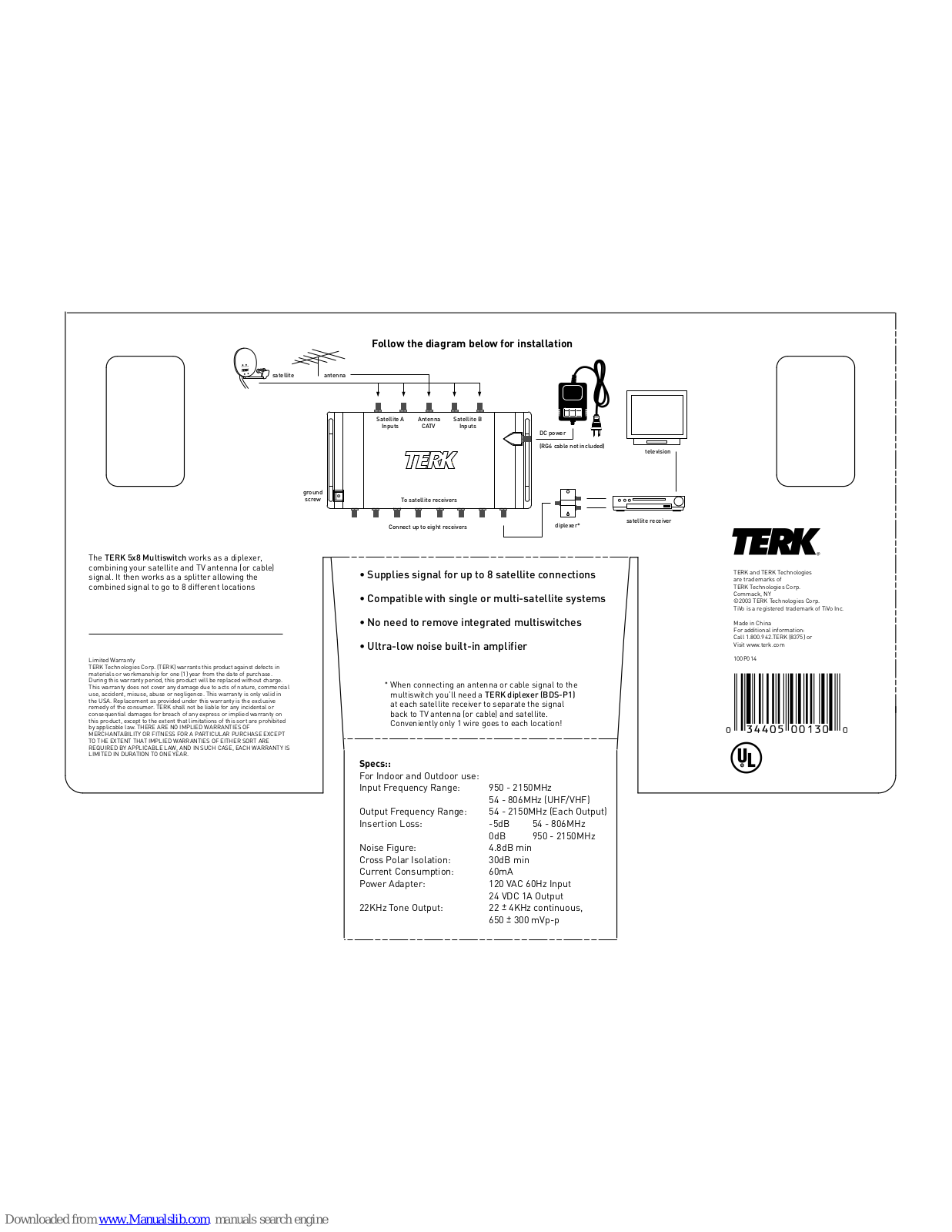 TERK Technologies BMS58 Install Manual