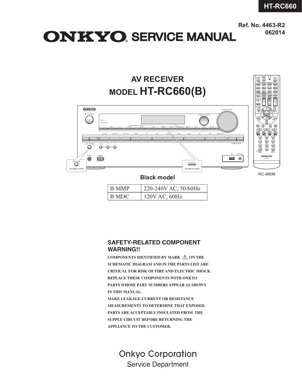 Onkyo HT-RC660(B) Service Manual