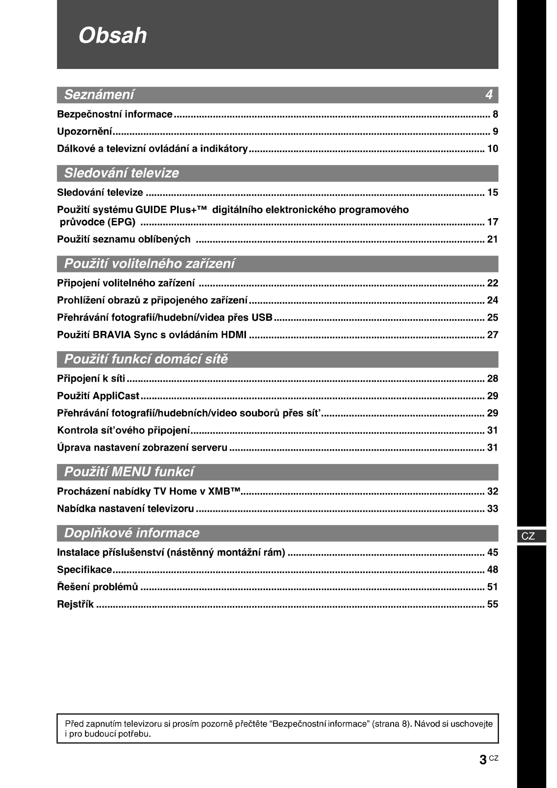 Sony KDL-40E5500, KDL-32E5510, KDL-32E5520, KDL-40E5520, KDL-40E5510 User Manual