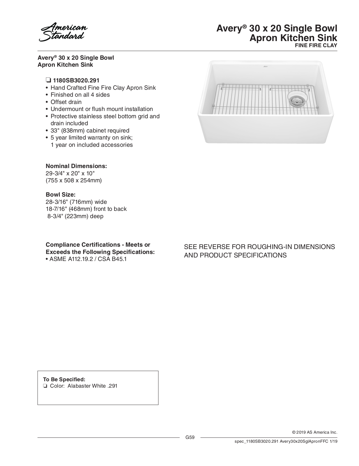 American Standard ASD10951 Specifications - ManualMachine.com