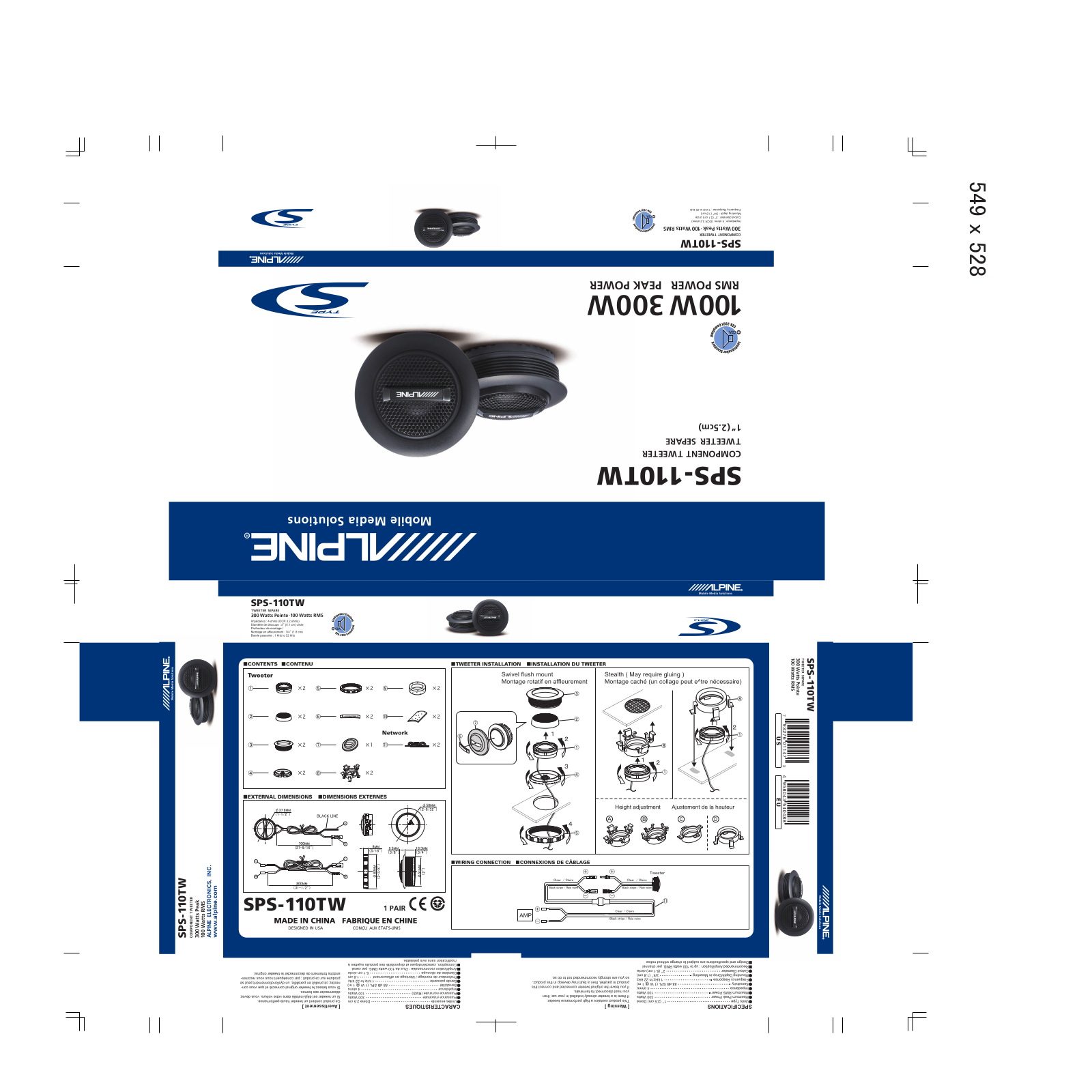 Alpine SPS-110TW User Manual