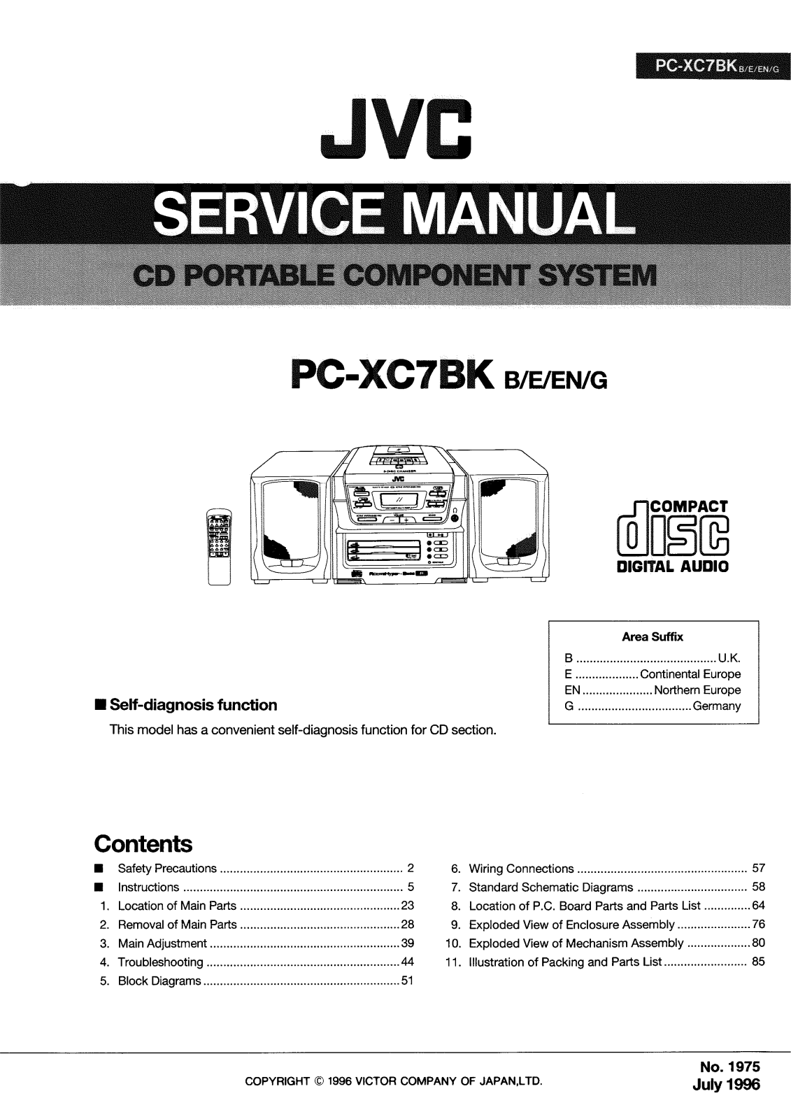 JVC PC-XC7B, PC-XC7E, PC-XC7EN, PC-XC7G Service Manual