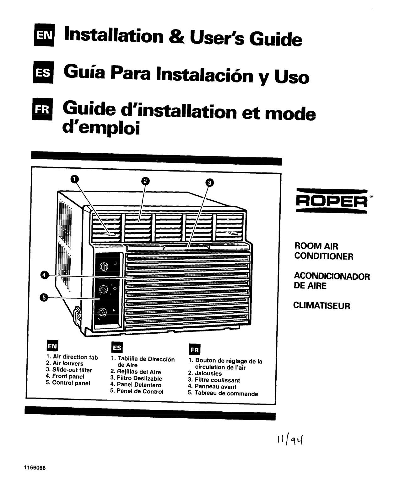 Roper Air Conditioner User Manual