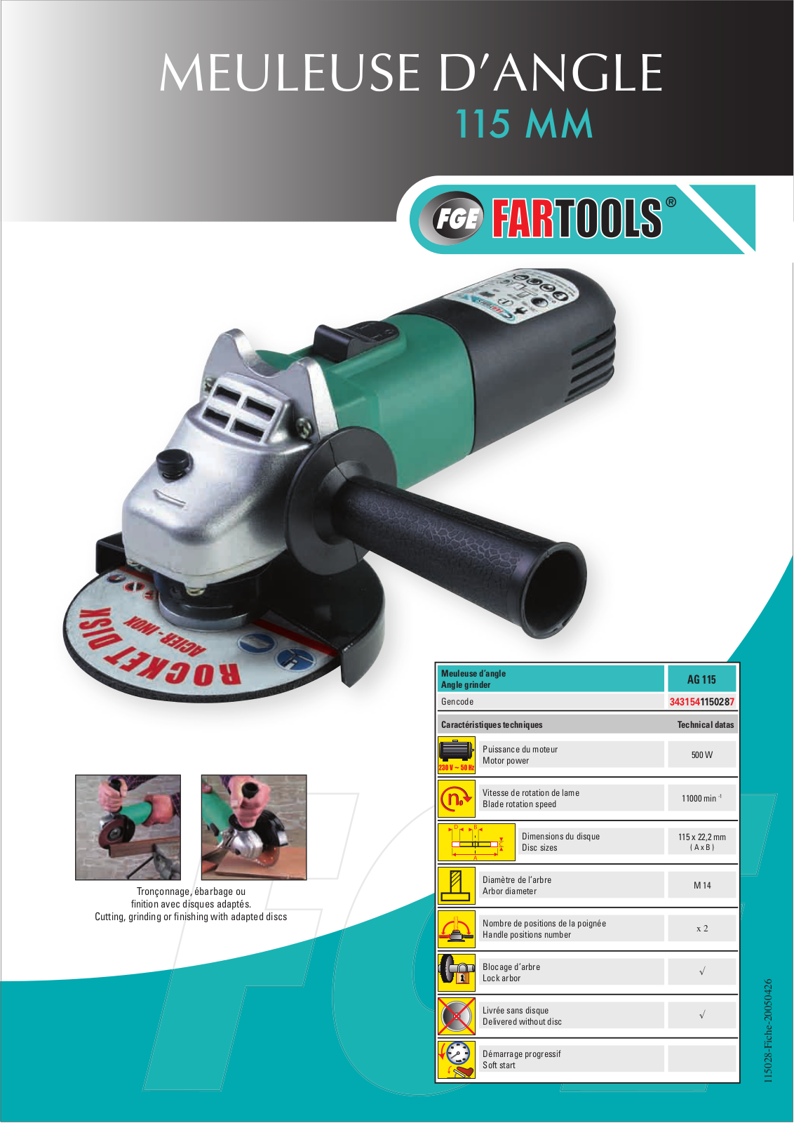 FARTOOLS AG 115 User Manual