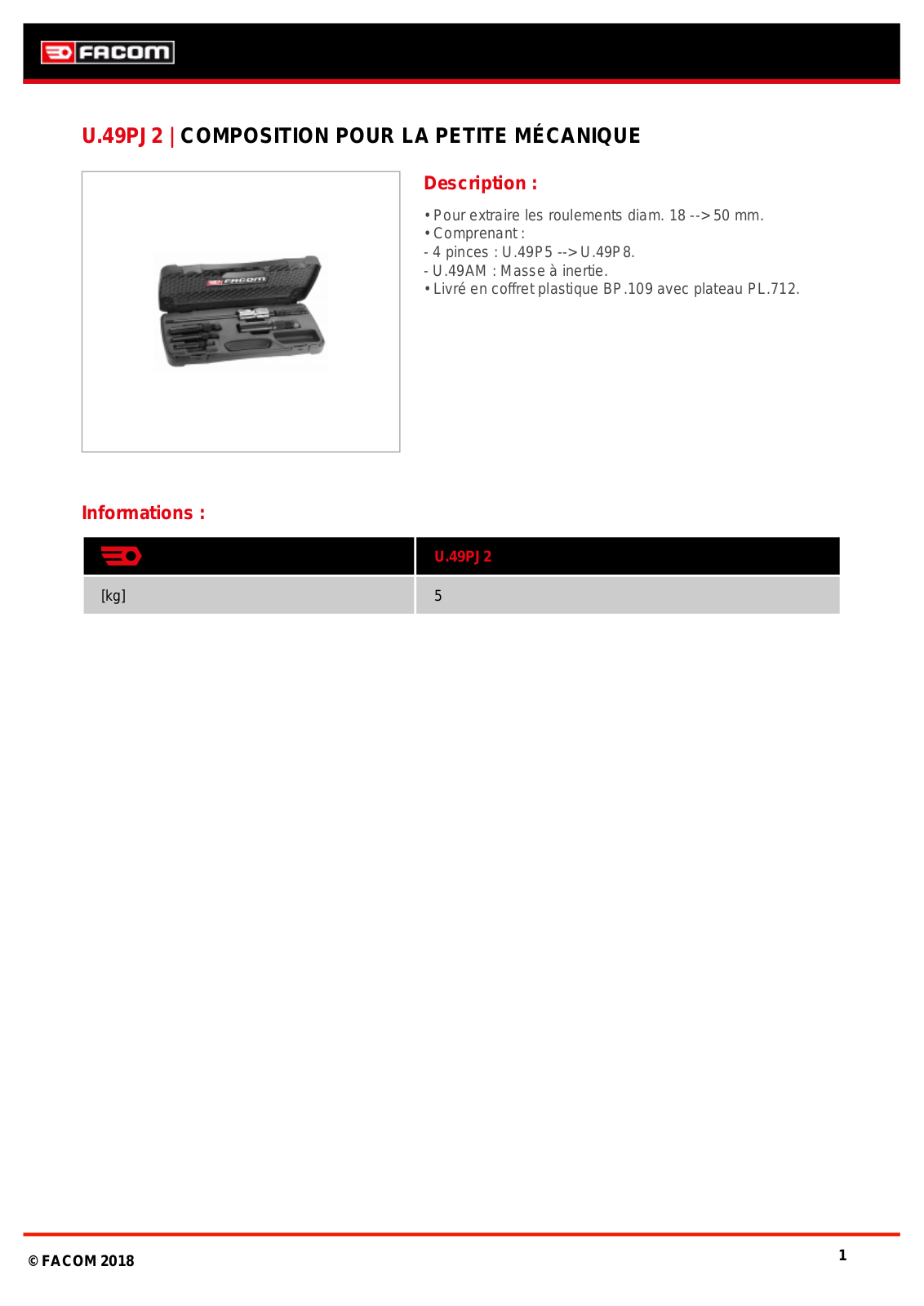 Facom U.49PJ2 Specification - ManualMachine.com