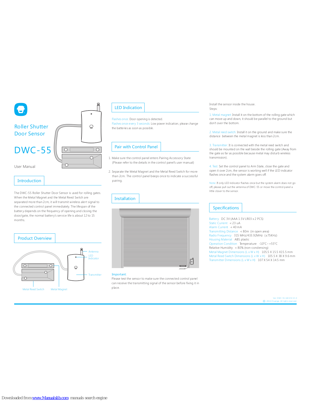 Chuango DWC-55 User Manual