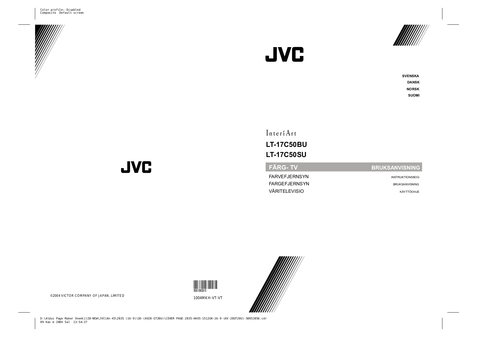 JVC LT-17C50SU Instruction Manual