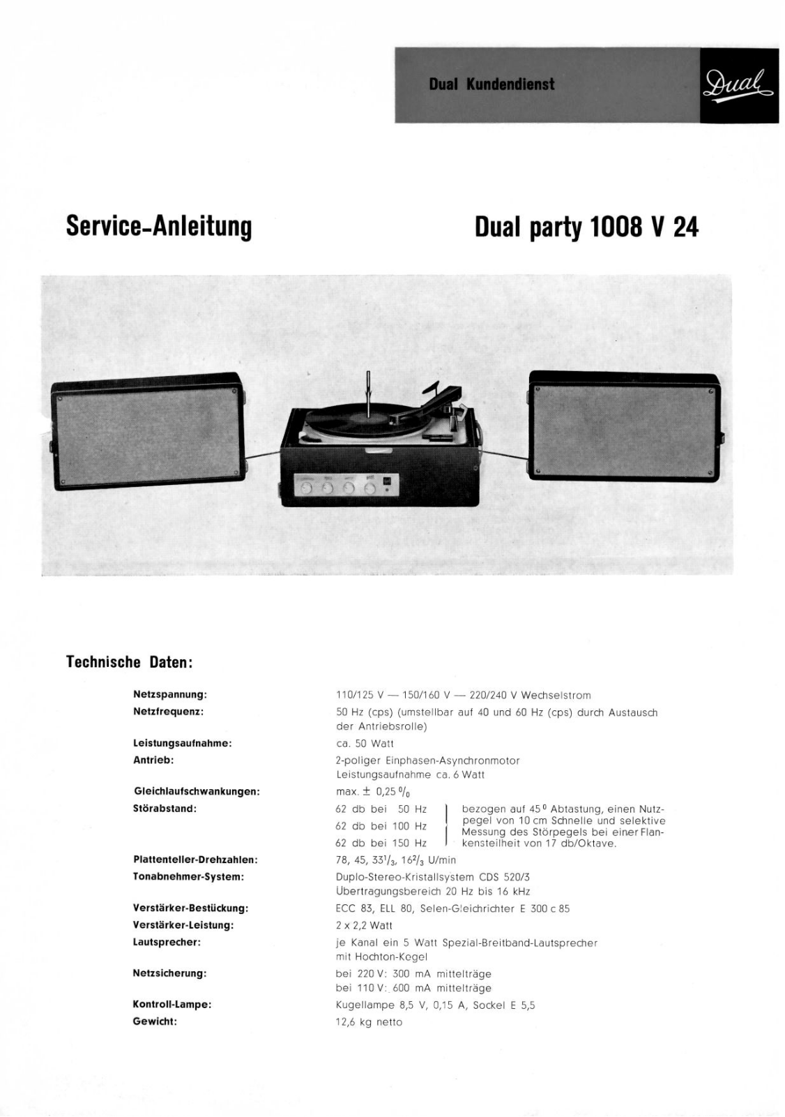 Dual Party-1008-V24 Service Manual