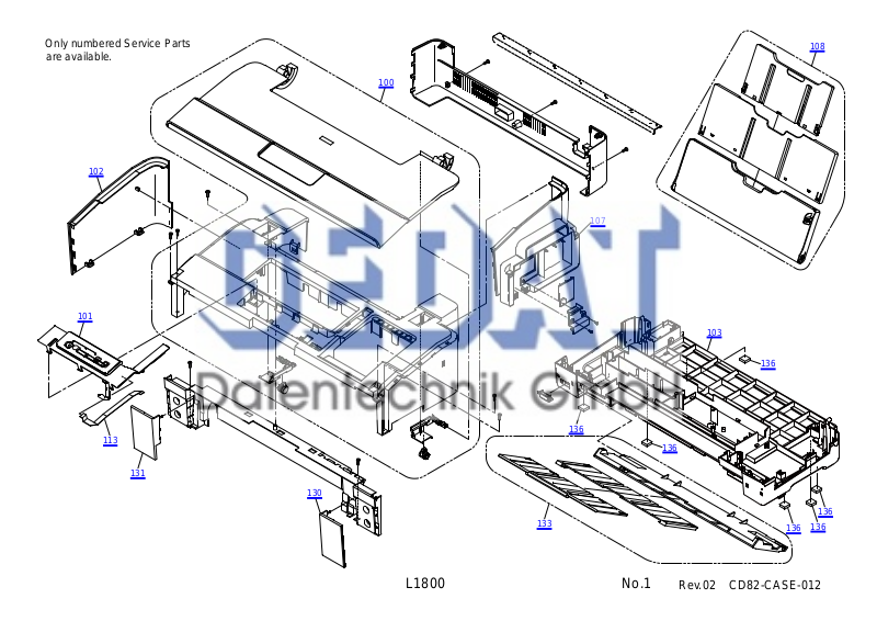 Epson L1800 Exploded Diagrams 5866