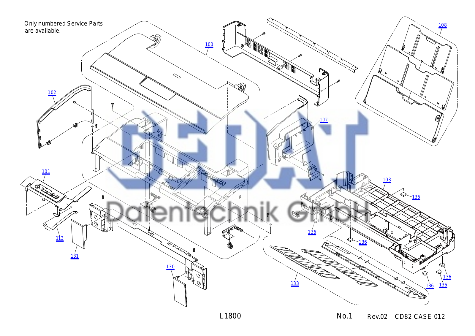 Epson L1800 Exploded Diagrams