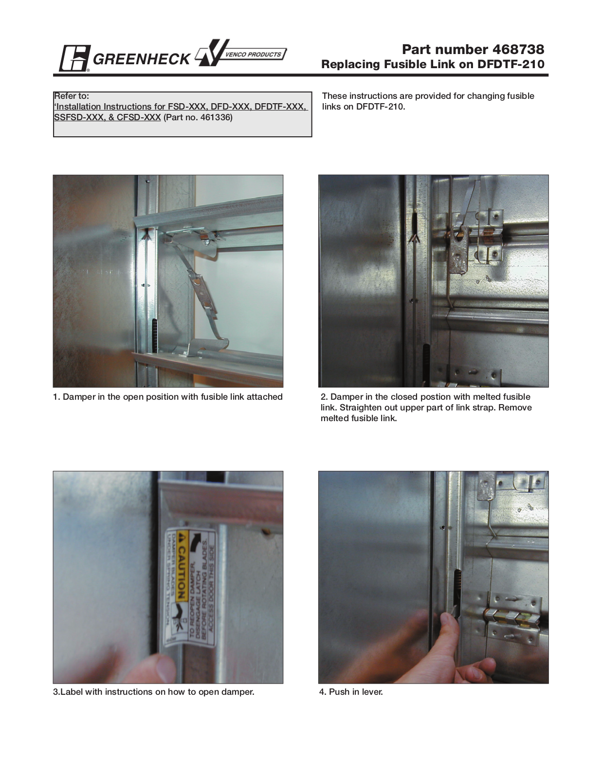 Greenheck CFSD-XXX User Manual