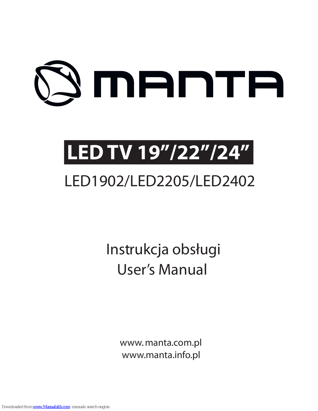 Manta LED1902, LED2205, LED2402 User Manual