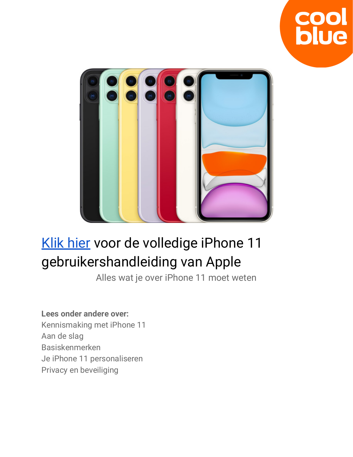 Apple iPhone 11 64 GB Wit User manual