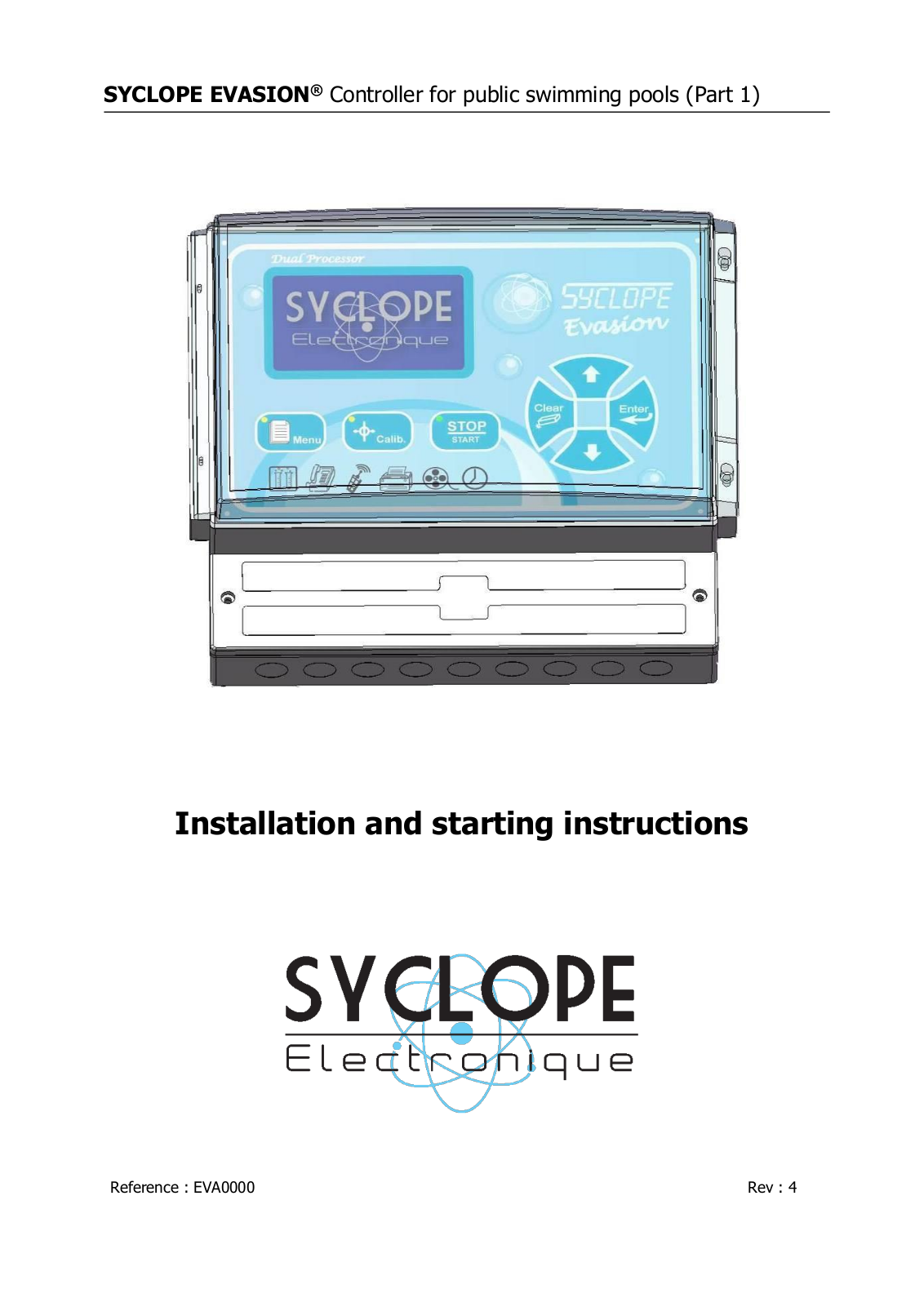 SYCLOPE EVASION Installation And Starting Instructions