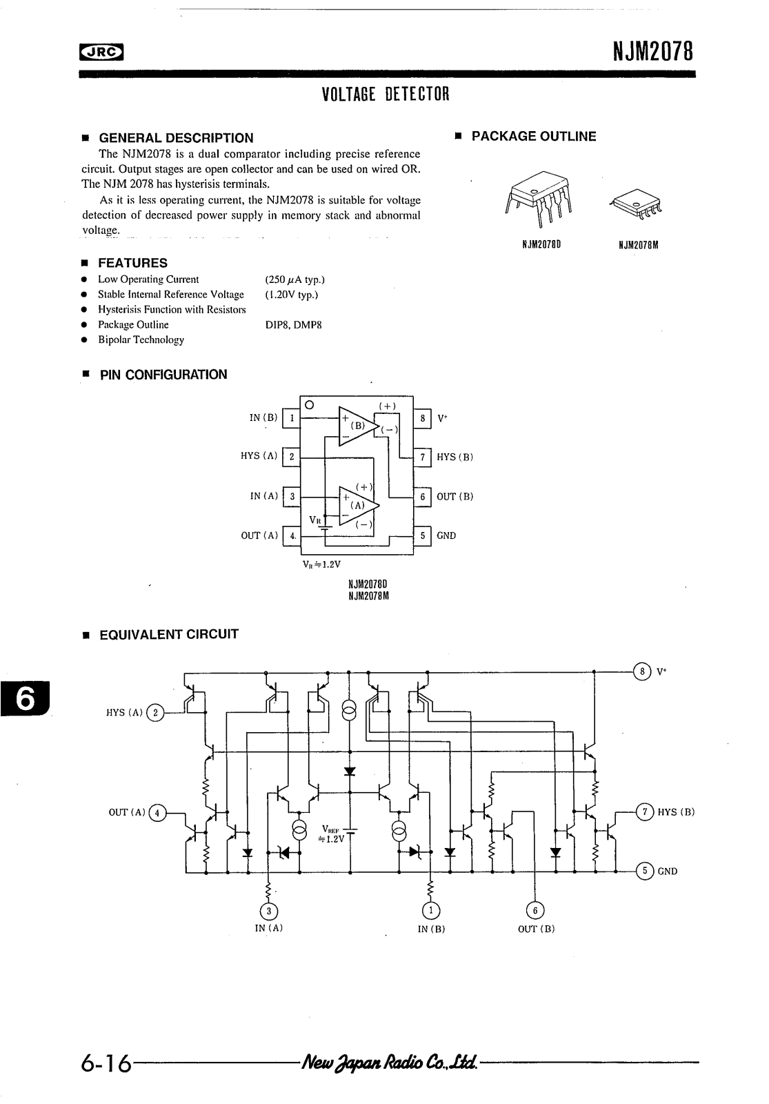 JRC NJM2078D, NJM2078M Datasheet