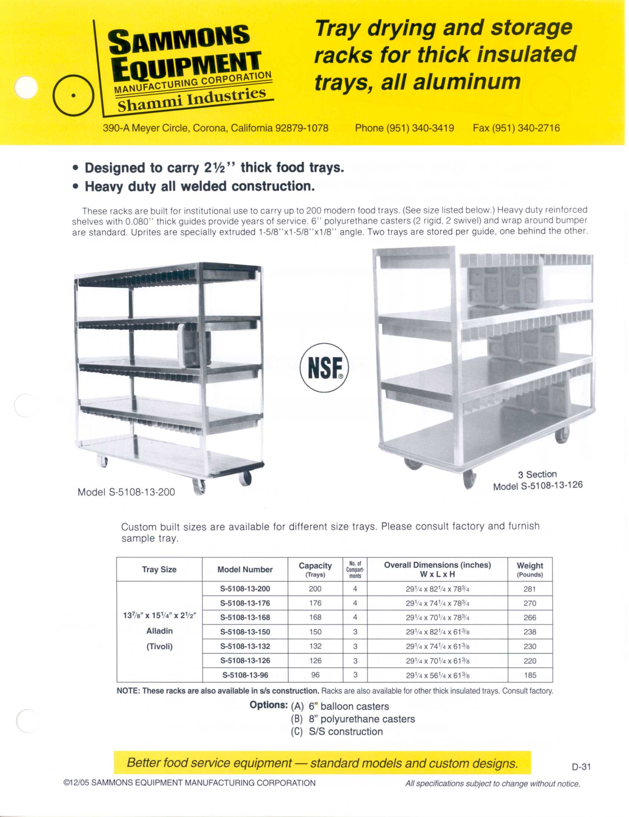 Sammons Equipment S-5108-13-132 User Manual