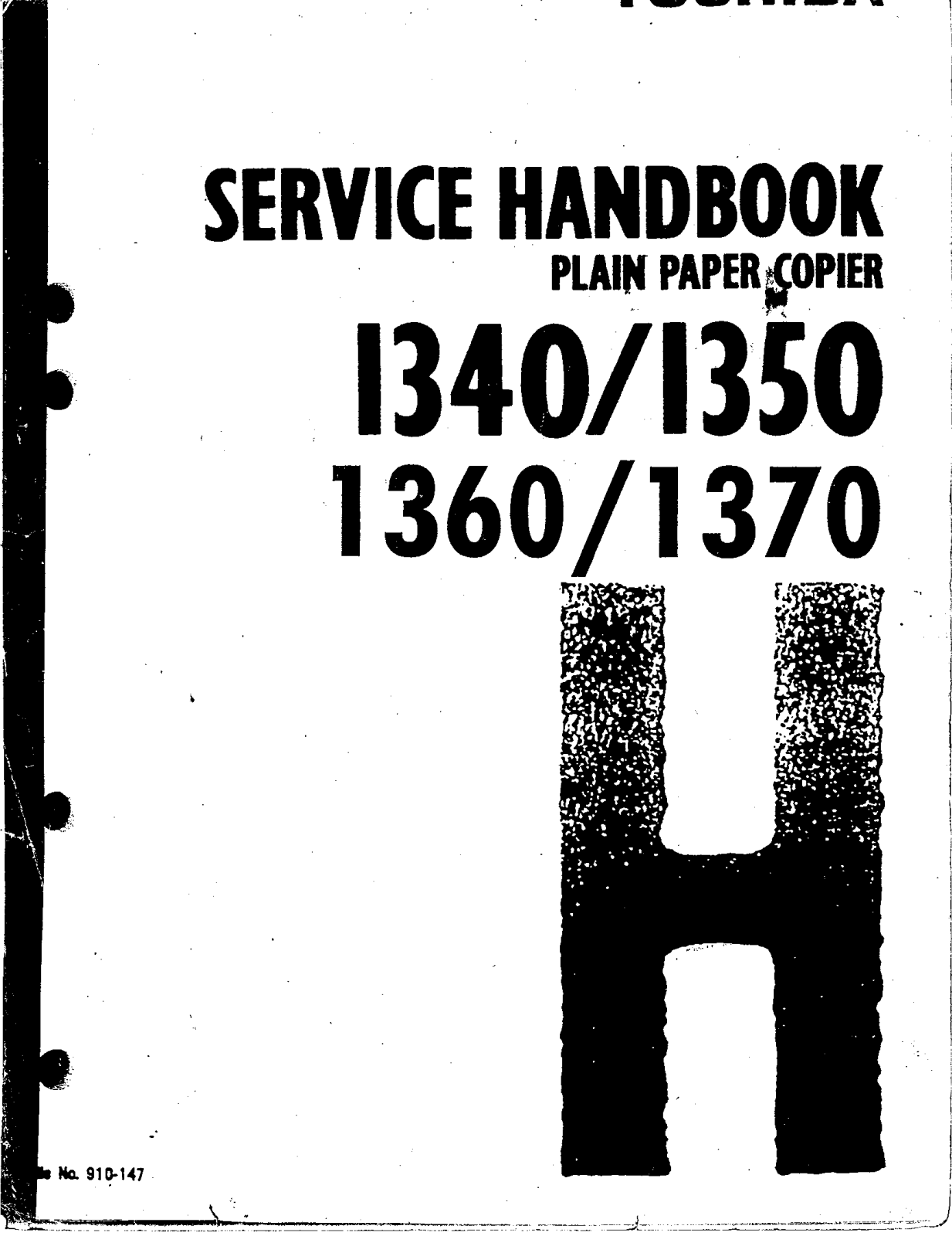 toshiba 1340, 1350, 1360, 1370 Service handbook