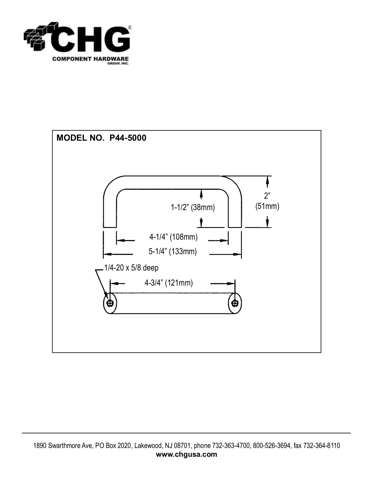 Component Hardware P44-5000 User Manual