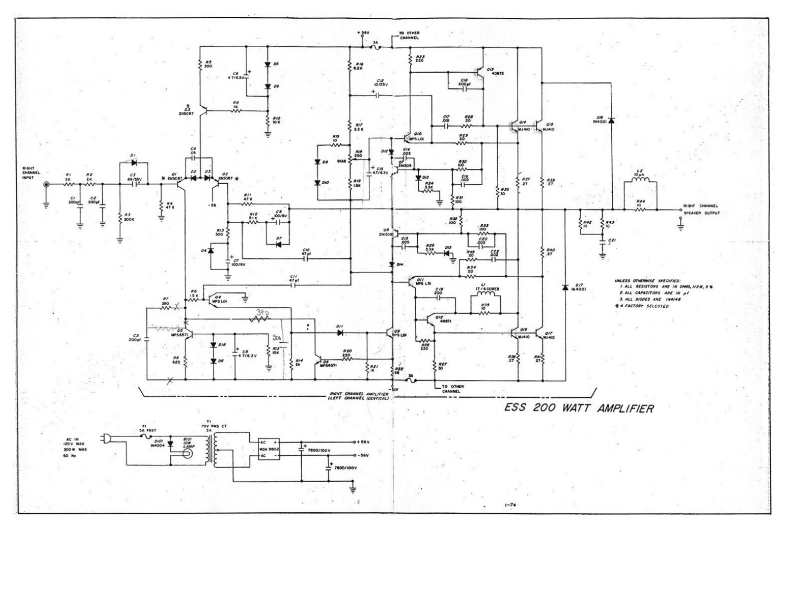 ESS AMP 200 Schematic