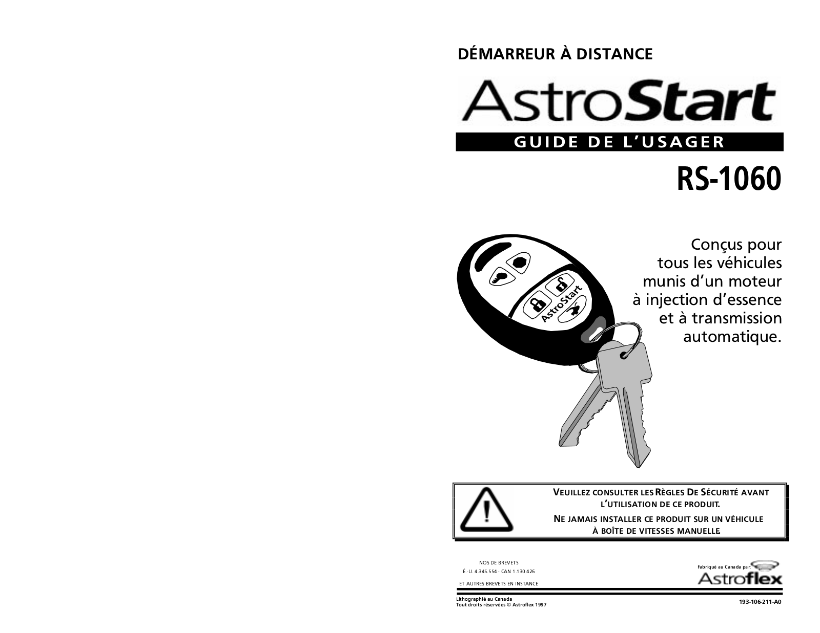 Astroflex RS-1060 Instruction Manual