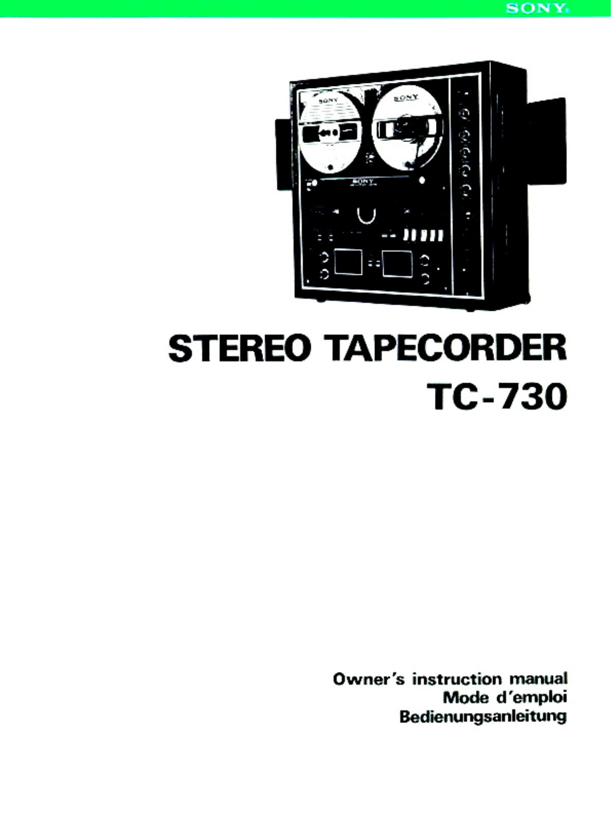 Sony TC-730 Owners manual